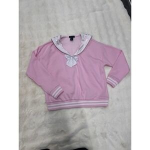 Sweet Society Bunny Sailor Moon Collar Sweatshirt Pink Long Sleeve Kawaii Small